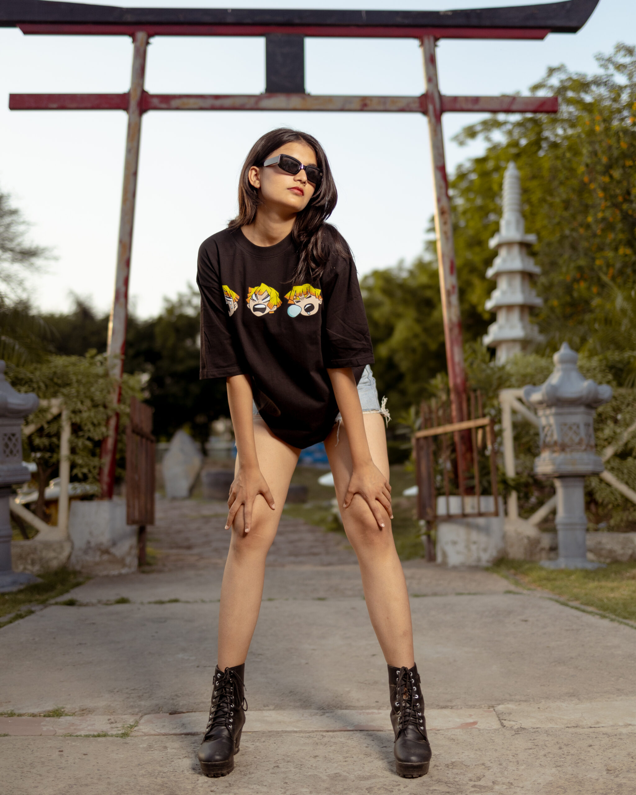 Black Zenitsu Agatsuma T-shirt front