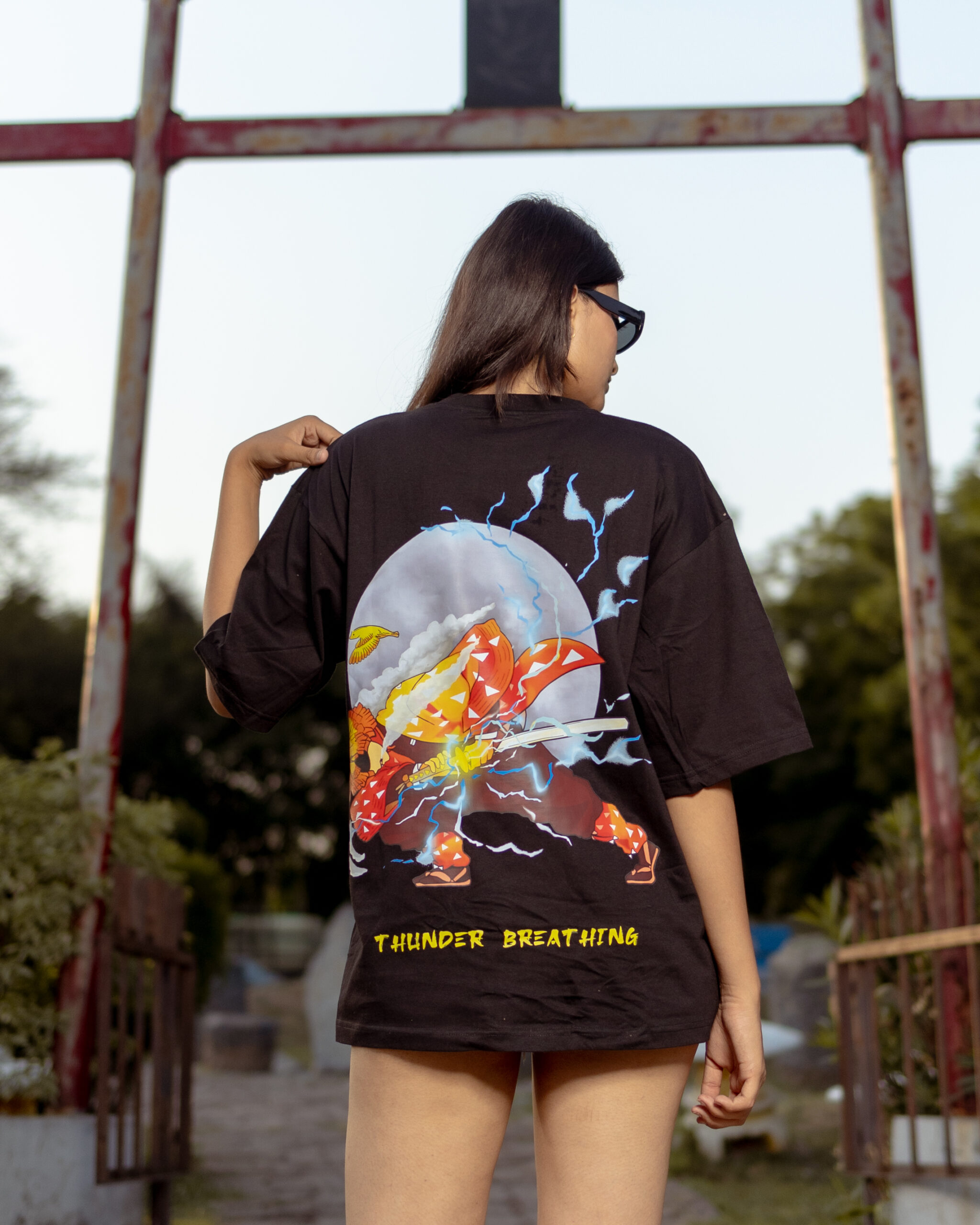 Black Zenitsu Agatsuma T-shirt back